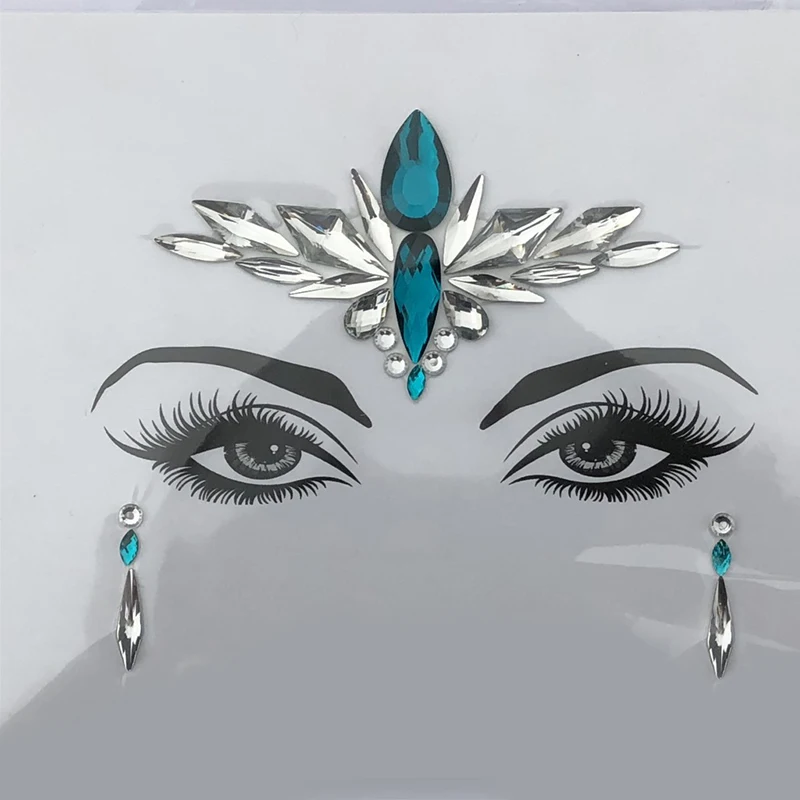 Adhesive Face Gems Rhinestone Temporary Tattoo Jewels music Festival Party Body Glitter Stickers Flash Temporary Tattoos Sticke