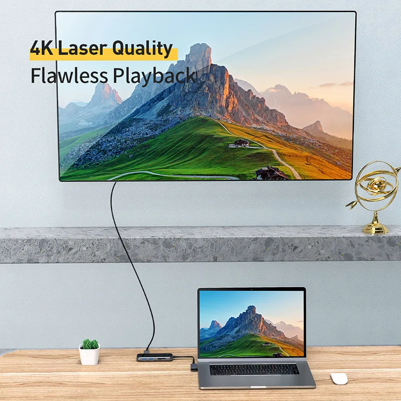 Baseus USB Type C концентратор к HDMI RJ45 Lan Мульти 3 0 PD адаптер для MacBook Pro Air Dock USBC c сплиттер