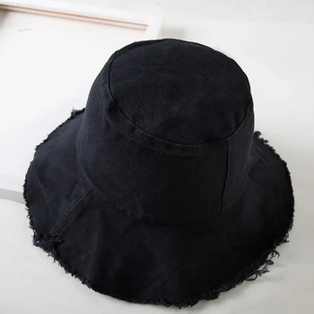 

Japanese burr fisherman hat female summer literary sun hat foldable edging basin hat