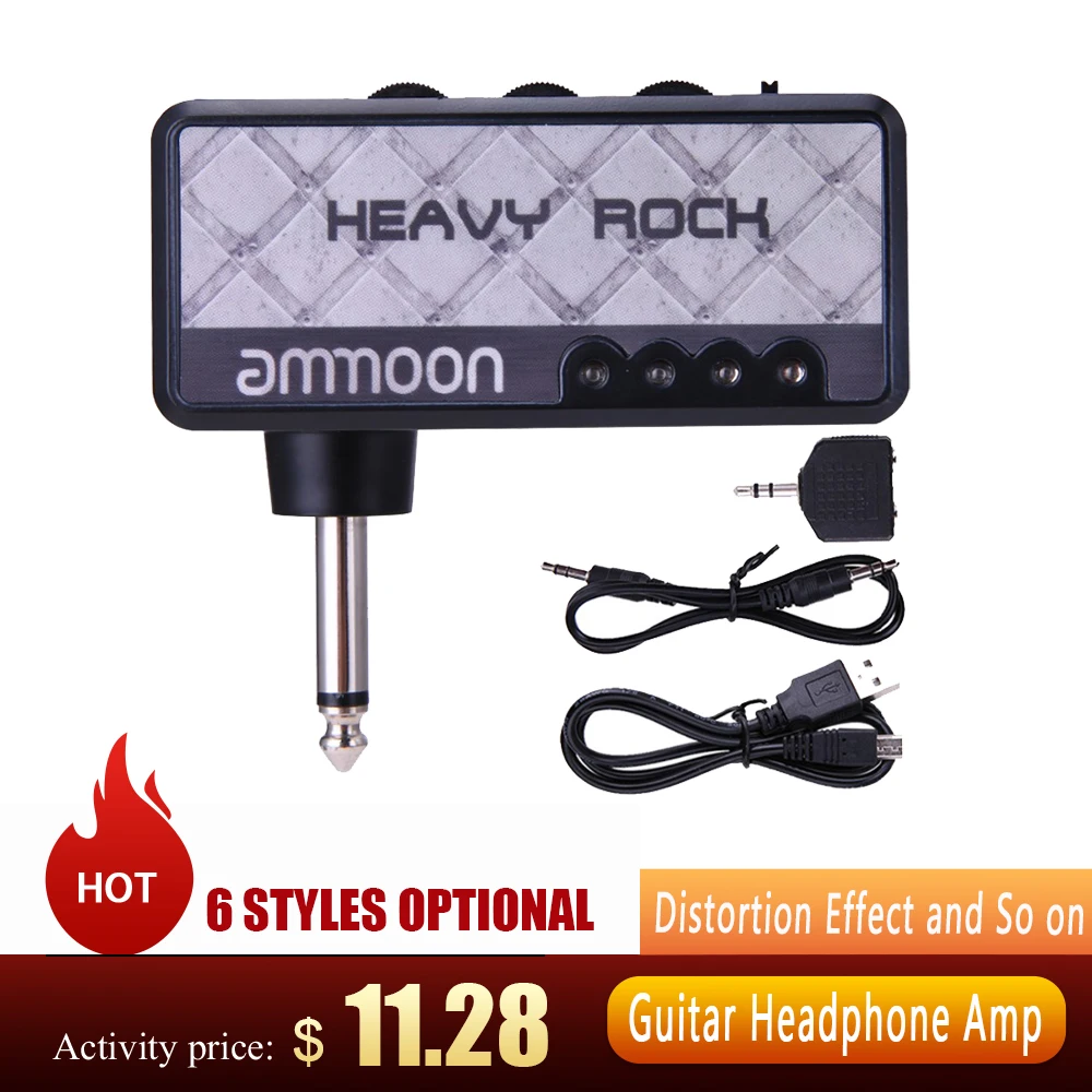Amplifier-Amp Plug Distortion-Effect Ammoon Electric-Guitar Mini Built-In