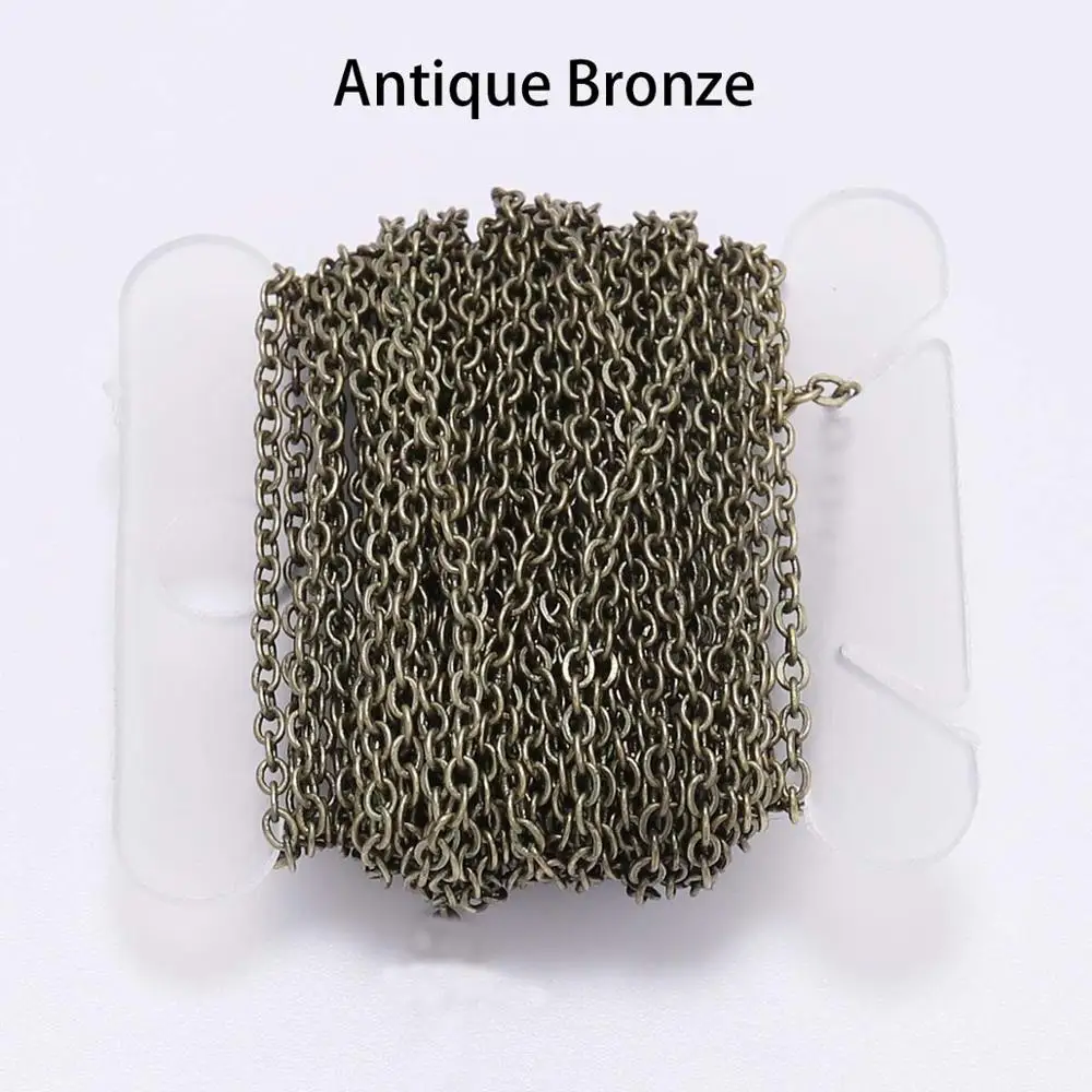 Gold and Bronze Plated Necklace Chain for Handmade Jewelry Crafting Supplies – 5m