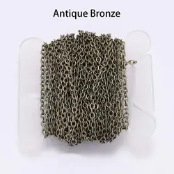 Gold and Bronze Plated Necklace Chain for Handmade Jewelry Crafting Supplies - 5m (Antique Bronze)