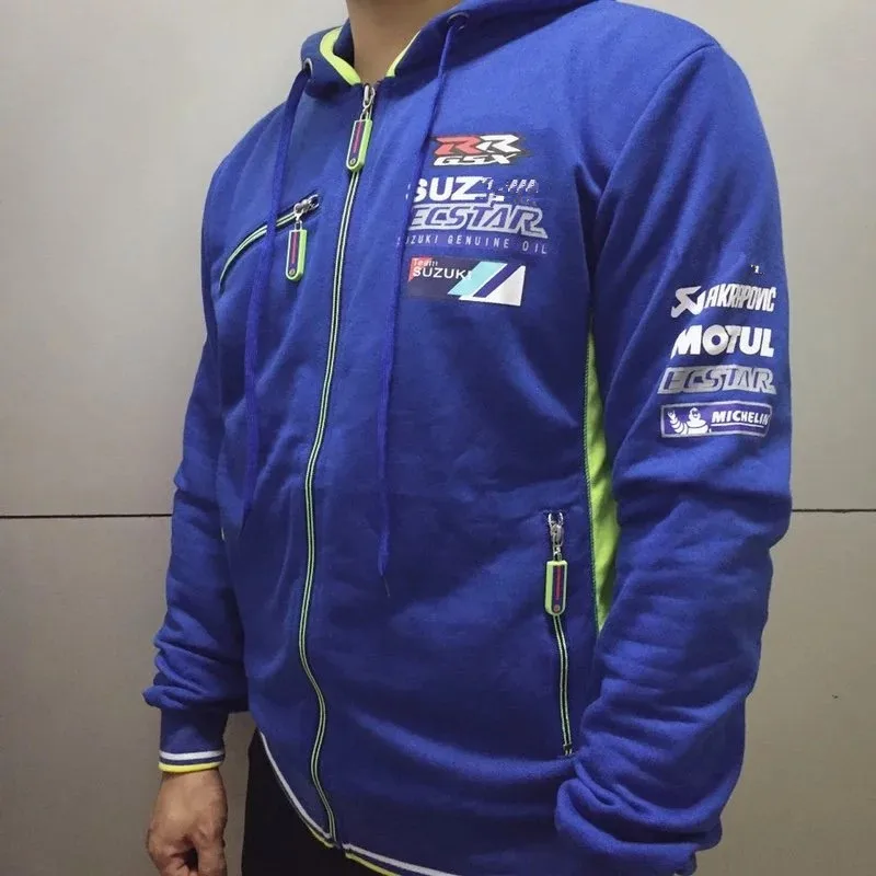 Толстовки для Suzuki Racing Team, мотоциклетная куртка Ecstar на молнии, спортивная куртка для мотокросса, зимняя одежда