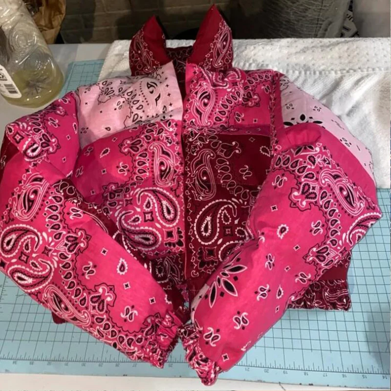 Donna Bandana Puffer Cappotti Giacche Crop Puff Ladies Top Donna Inverno Fashion Girls' Plus Size Bubble Coats