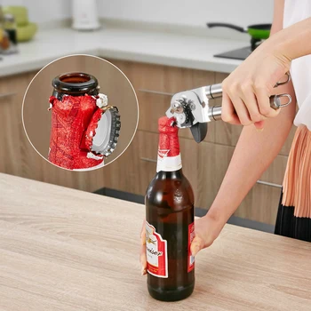 

Hot Stainless Steel Can Opener Durable Beer Bottle Opener Home Tools Multifunctional for Opening Cans and Beer Cap 2018