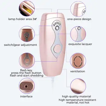 

500000 Flash Professional Body Bikini Depilator Painless IPL Epilator Permanent Laser Hair Removal 5 Light Energy Levels