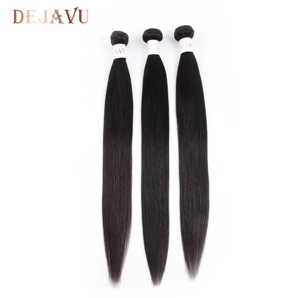 

Dejava Brazilian 100% Human Hair Straight 3 Bundles Natural Color 8-28 inch Non Remy Extension Can be Dye