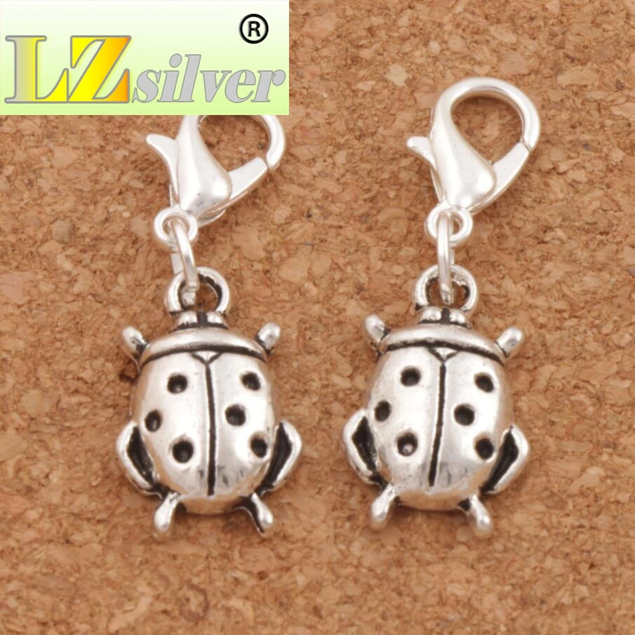 Ladybug Clasp European Lobster Trigger Clip On Charm Beads 11x31.5mm 100pcs Zinc Alloy C1553