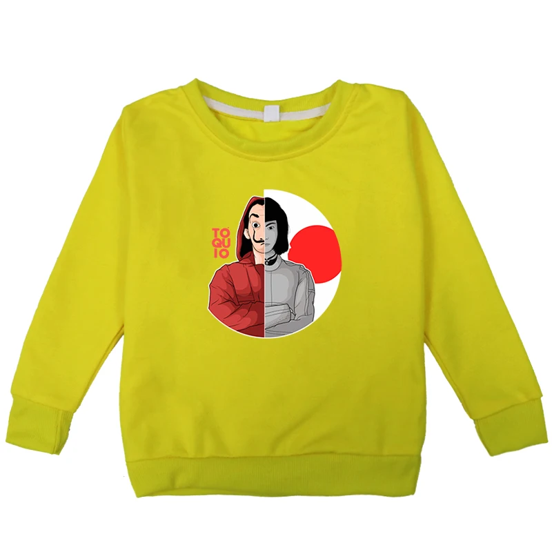 Hoodies 6 La Casa De Papel/костюм с принтом; толстовки из хлопка; сезон весна-осень; толстовки с круглым вырезом и длинными рукавами; пуловер Ubranka Dla Niemowlat - Цвет: Hoodies 6