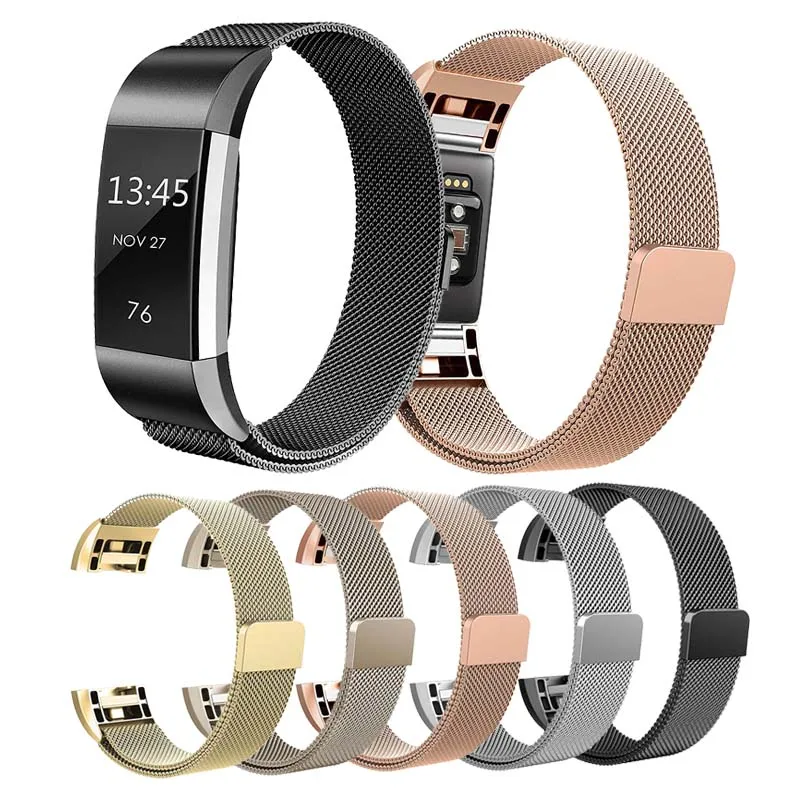 Металлический браслет из нержавеющей стали с петлей на для браслета FitBit Charge 2, сменный Браслет, для браслета FitBit Charge 2 s, аксессуары