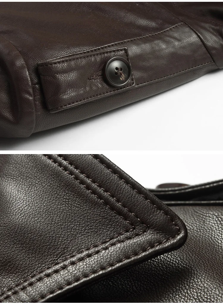 Куртка мужская из натуральной козьей кожи на осень/зиму|Кожаные куртки| |