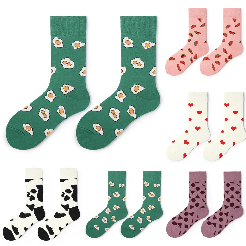 Женские носки с рисунками искусства женские модные носки нового стиля забавные носки Kawaii Простые и удобные зимние носки 9,5
