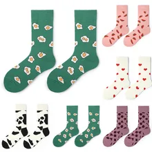Женские носки с рисунками искусства женские модные носки нового стиля забавные носки Kawaii Простые и удобные зимние носки 9,5