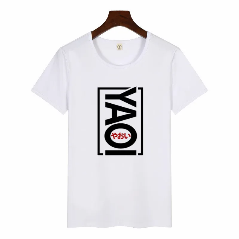 Женская забавная Футболка с принтом яои, Аниме Манга, одежда, футболка хип-хоп, Повседневная Уличная футболка для девочек, топ с короткими рукавами Harajuku - Цвет: p1462D-white