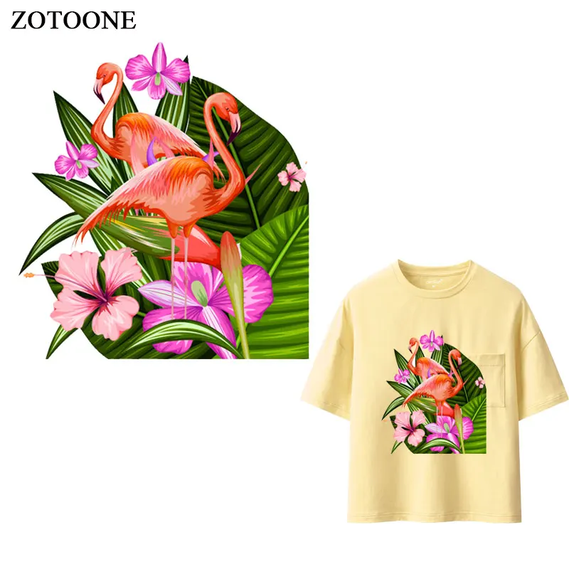 

ZOTOONE Iron on Flamingo Patch for Clothing T-shirt Heat Transfers Applications Diy Patches Heat Transfers Appliques Sticker E