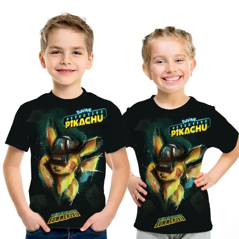 3D Printed Cartoon Pokemon Detective Pikachu TShirt Kawaii Store