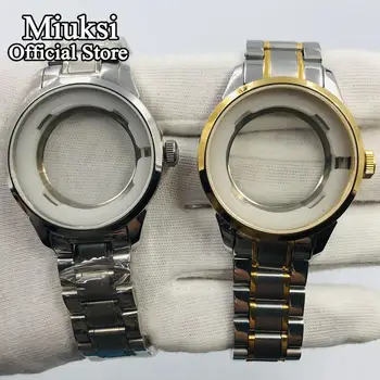 

Miuksi 39mm silver gold watch case sapphire glass fit ETA2836 Miyota 8205 8215 821A Mingzhu DG2813 3804 Seagull ST1612 movement