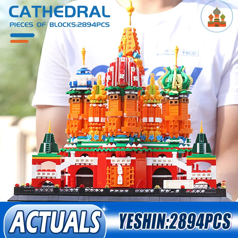 DHL Yeshin 0961 Streetview Architecture Building Blocks Toys The Saint Basil's Cathedral Model Bricks Kids Christmas Gifts | Игрушки и