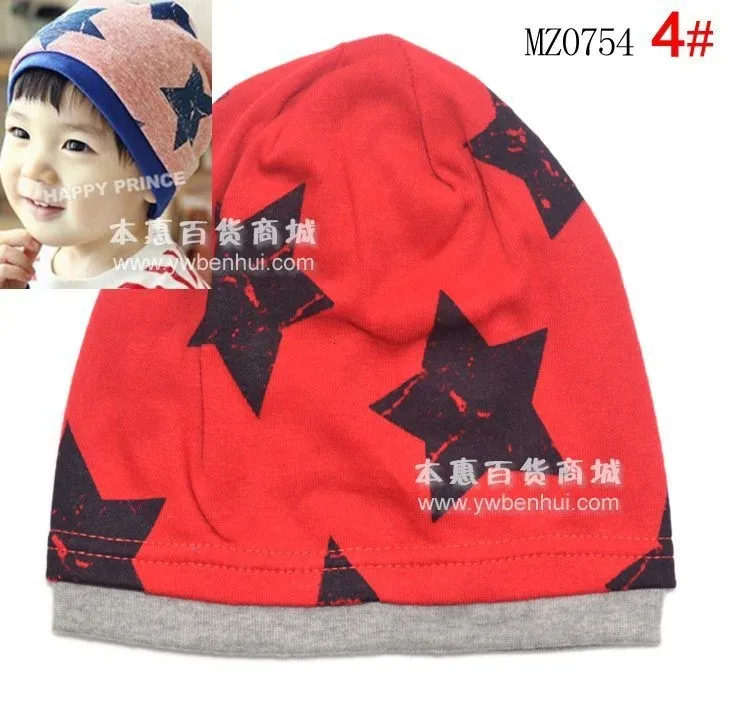 Зимние теплые вязаные шапки для мальчиков/девочек/комплекты шапочки для младенцев для защиты ушей с пятиконечной звездой 1 шт./лот MC08