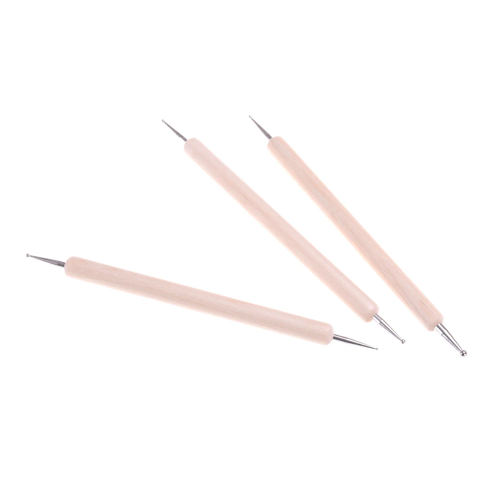 3Pcs Embossing Pattern Clay Sculpting Modeling Making Pottery Ceramic Tools Ball Styluses Tool For Polymer Clay Tool Kit