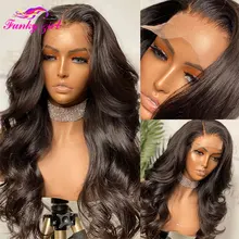 

32 Inch 13x4 Lace Frontal Human Hair Wig Body Wave Transparent Lace Front Wigs Brazilian 4x4 Lace Closure Wig For Women 180%