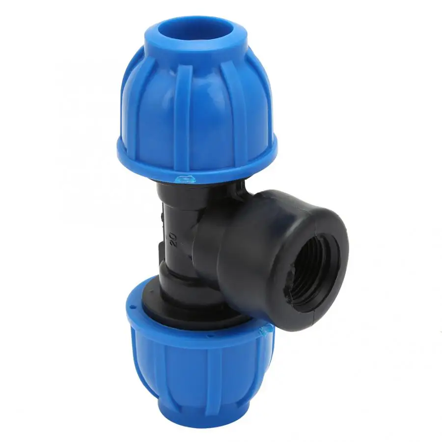 Двойной 20 мм к G1/2in внутренняя резьба тройник соединитель PE пластиковые водопроводные трубы фитинги аксессуары