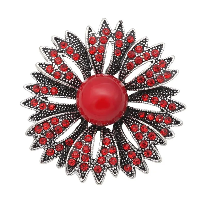 Round big style Flower Rhinestone Heart Mom 30MM snap buttons fit DIY 18MM snap bracelet jewelry Gift fashion bracelet fashion jewelry