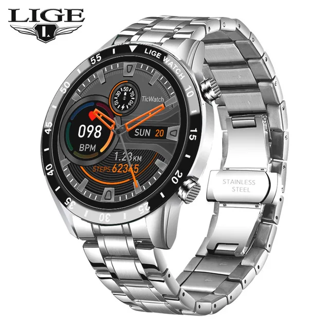 2021 New Smart watch Men's IP68 waterproof watch Multiple sports mode Heart rate Weather forecast Bluetooth call Men smart watch 