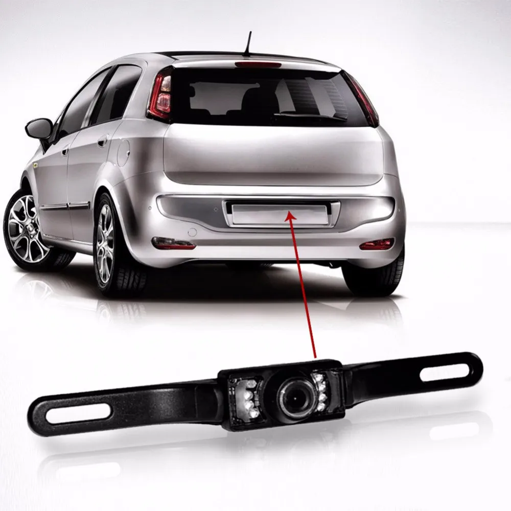 

CMOS Car Rear View Backup Parking Camera 7 LED Reverse Camera Auto Number License Plate Frame Cam