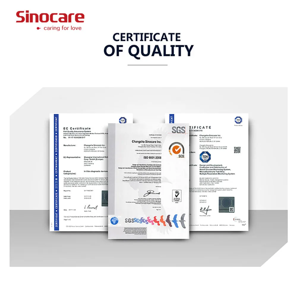 Sinocare безопасная из натуральной кожи UG поддерживающие шкалу мг/dL для измерения