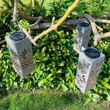 

1Pc Solar Projection Lamp LED Solar Iron Art Hollow Garden Projector Light