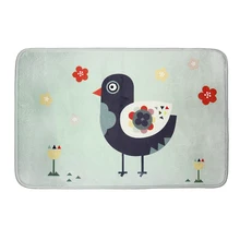 Модный напольный коврик серый голубь Печатный водопоглощающий коврики для туалета коврик фланелевый нескользящий кухонный дверной коврик для ванной