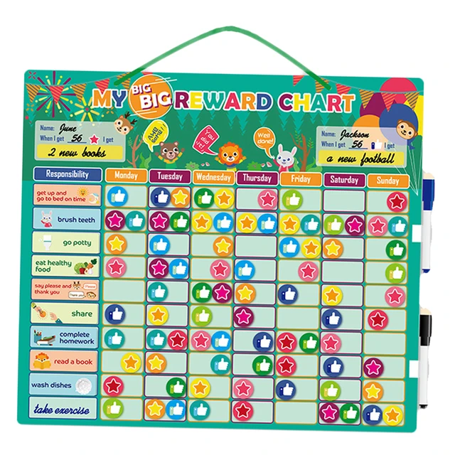 Magnetic Rewards Chart Behavior Responsibility Incentive Kids Schedule for Kids 1