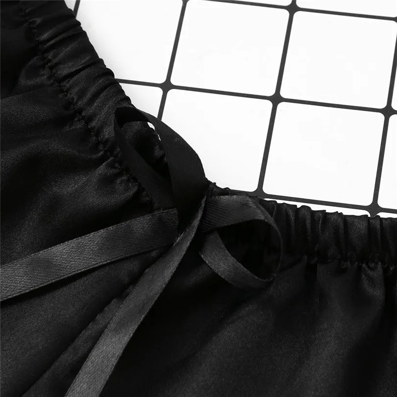 Sexy Underwear Set Satin Silk Lace Lingerie V-neck Top Shorts Pajamas Sleepwear Set Soutien Gorge Sexy Erotique 30NOV1315 - 副本