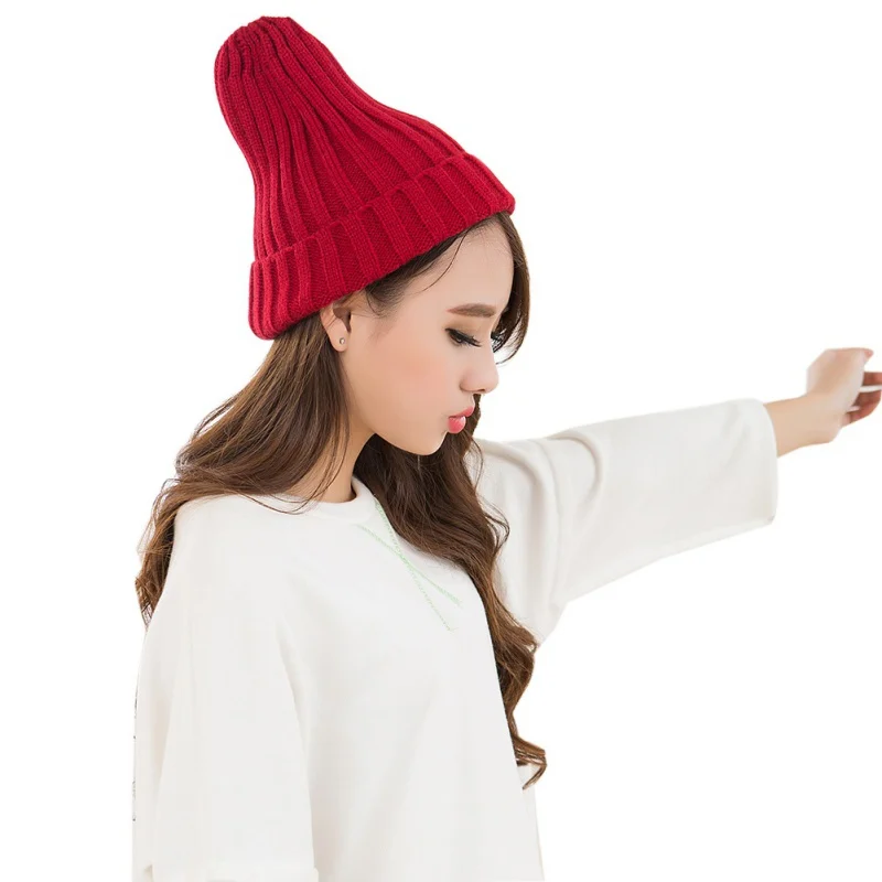 Hat Female Unisex Cotton Blends Solid Warm Soft HIP HOP Knitted Hats Men Winter Caps Women's Skullies Beanies For Girl Wholesale