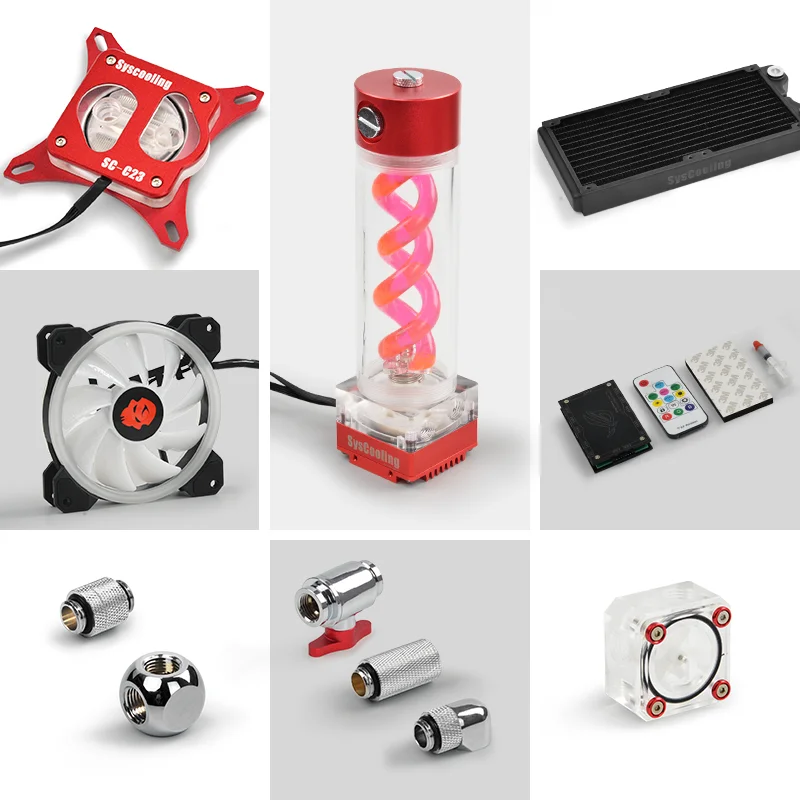  Syscooling hard tube water cooling kit for PC CPU water cooling system with RGB suport CPU liquid c