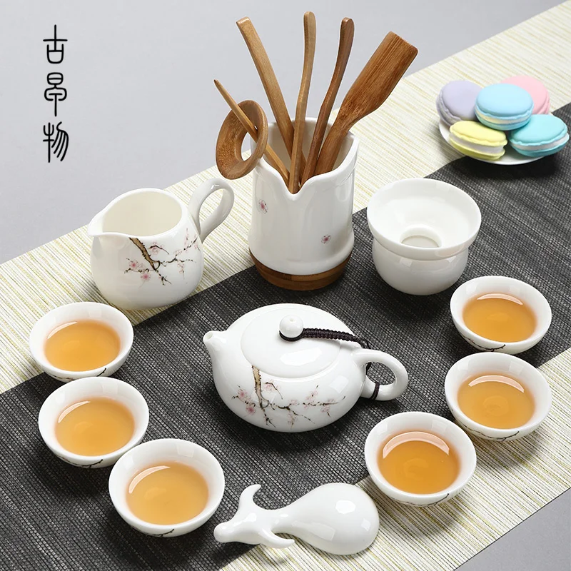 Фарфоровый чайный набор conjunto de cha для путешествий Juego de te teaset ceremony gaiwan Juegos de te flower посуда кунг-фу