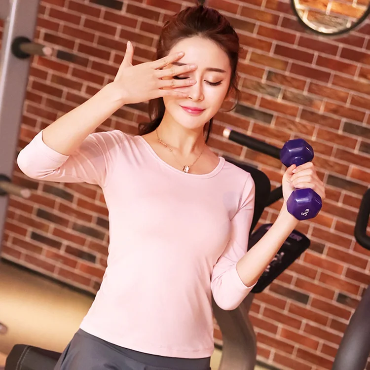 

Dancing Dress Tight Tops Women's Long-Sleeve Latin Yoga Exercise Clothing Slimming Ultra-stretch Dancing Clothing Fitness Suit W