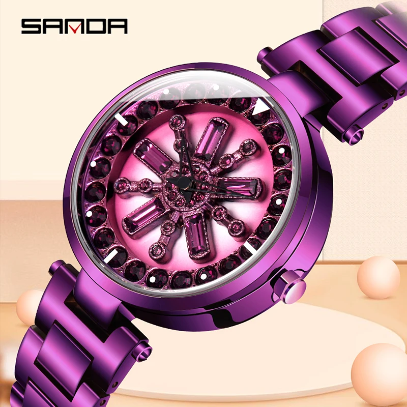 

SANDAN 2019 New Women Watches Rhineston Top Brand Luxury Waterproof Quartz Wristwatch Stainless Steel Female Watch Reloj Mujer