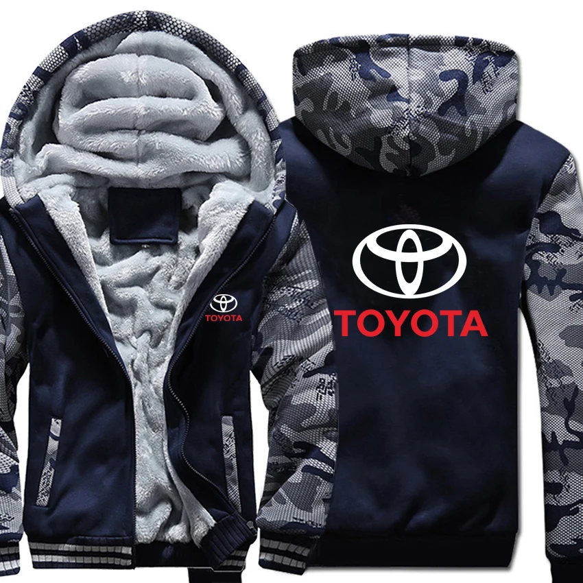 Толстовки с капюшоном для Toyota, зимняя камуфляжная куртка с рукавом, мужские флисовые толстовки для Toyota