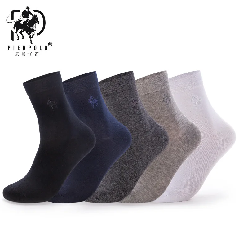 2018-High-Quality-Fashion-5-Pairs-lot-Brand-PIER-POLO-Casua-Cotton-Socks-Business-Embroidery-Men