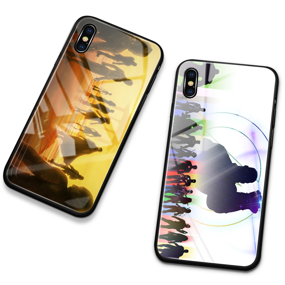 Case for iPhone 11 pro glass back cover Marvel Avengers Super heros case 6 6s 7 8 Plus X XS Max XR max SE2 |