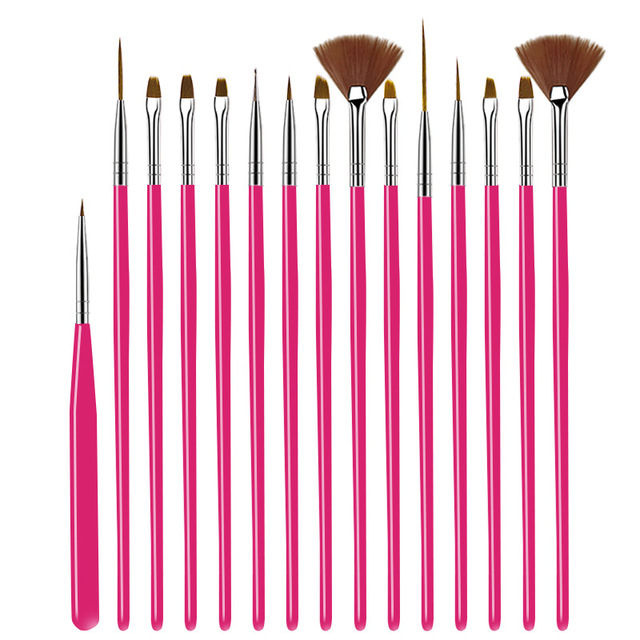 Nail Brush For Manicure Gel Brush For Nail Art 15Pcs/Set Nail Brush Acrylic Liquid Powder Carving Gel Beauty Brush