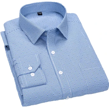 

Aoliwen brand Casual Business Shirts Men's Formal Shirts Long Sleeve Polka Dot Stripe Shirt Work Office plus size 8XL, 7XL, 6XL