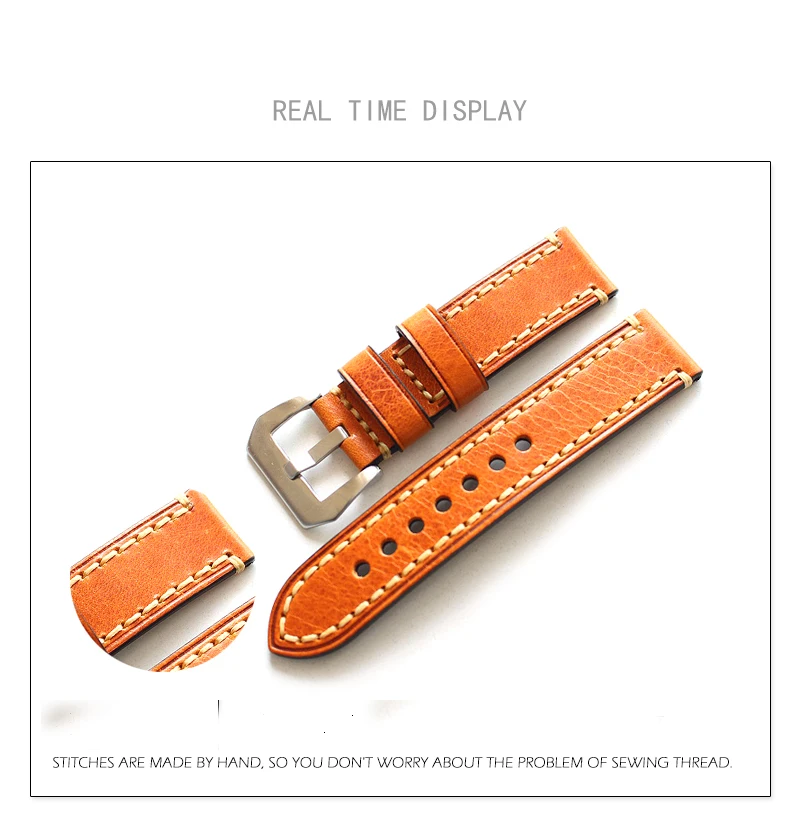 Подходит для PAM111 18 мм 19 мм 20 мм/21/22/23/24/26 мм Crazy Horse кожаный ремешок из телячьей кожи диких ремень Для мужчин Универсальный сменный кожаный ремешок