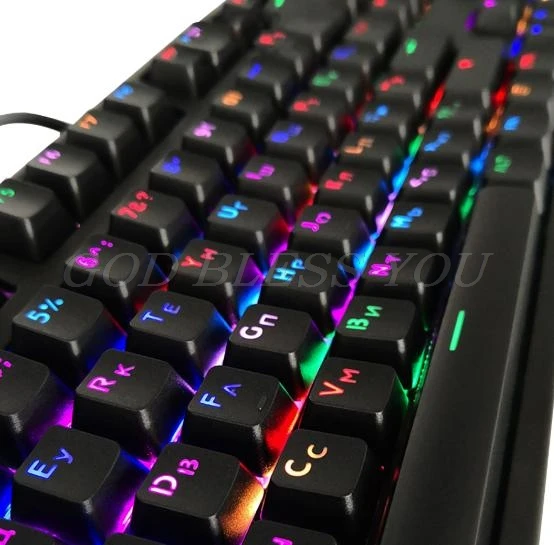 104 колпачки для русской полупрозрачной подсветки для клавиатуры Cherry MX - Цвет: Черный