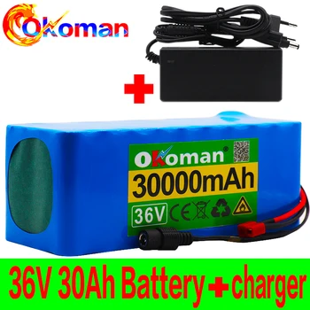

36V 10S4P 30Ah 600W High power&capacity 42V18650 lithium battery pack ebike electric car bicycle motor scooter 20A BMS + charger