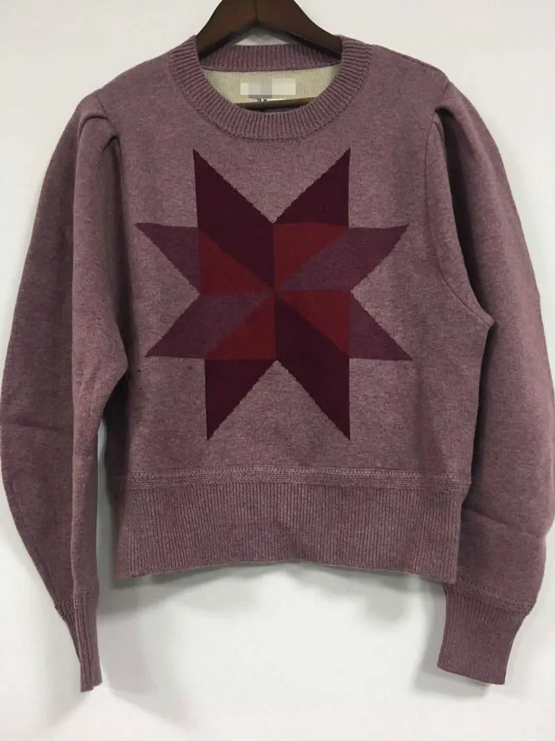Женский свитер осень и зима пуловер свободный свитер в геометрическом стиле с круглым вырезом