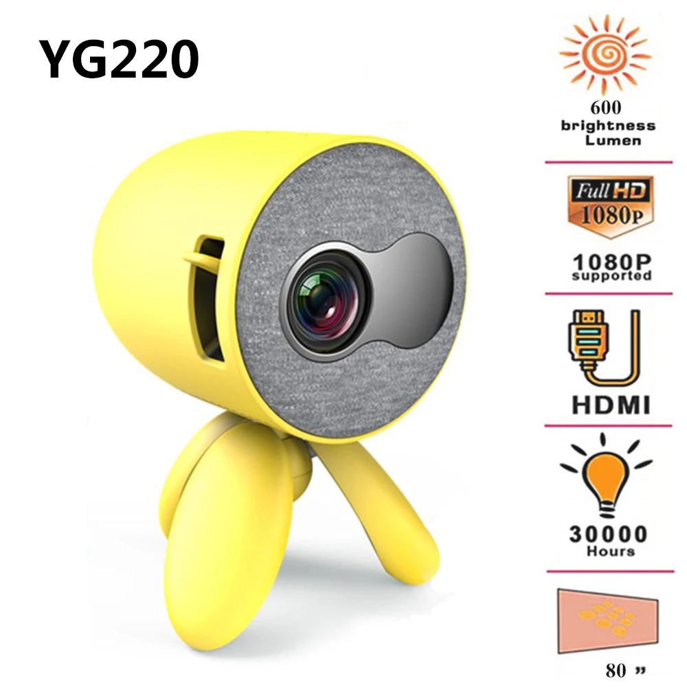 Input Portable USB Port LED Light Multifunctional 1080P HD Bedroom Home Entertainment Mini Projector Video Built In Speaker | Электроника