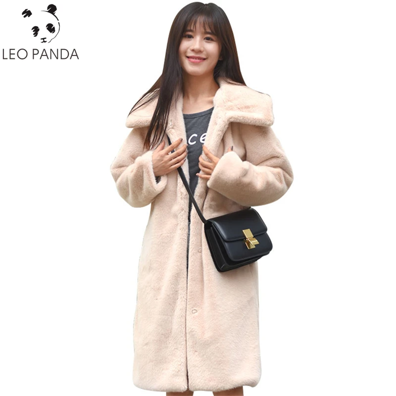 Winter Imitation Rex Rabbit Fur Coat Women Fashion New Long Jacket Female Casual Loose Plus Size Thicken Warm Parka Clothes | Женская